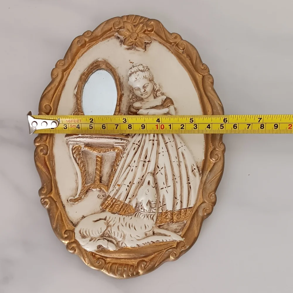Vintage Gold and Cream Wall Plaque